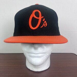 New Era‎ 59FIFTY On-Field Baltimore Orioles O Logo Fitted 7 3/8 Hat EUC